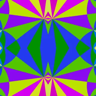 hyperbolic tiling, bold multicolor