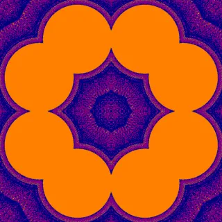 spirograph, bold orange