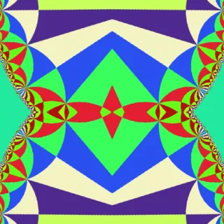 hyperbolic tiling, bold green