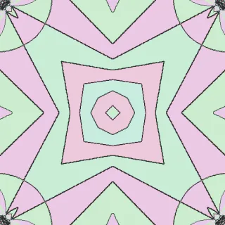 hyperbolic tiling, bold multicolor