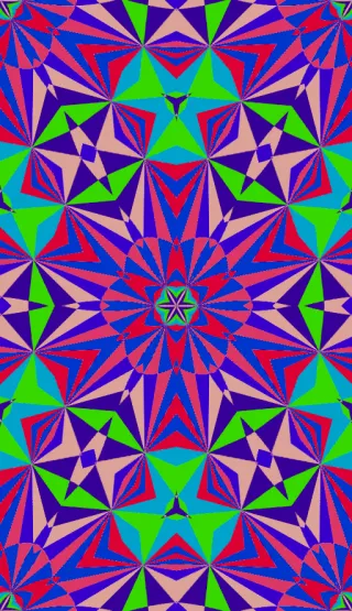 hyperbolic tiling, bold multicolor