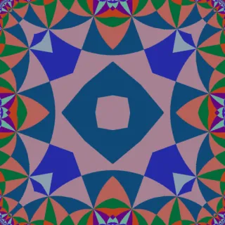 hyperbolic tiling, bold blue