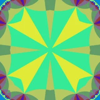 hyperbolic tiling, bold green