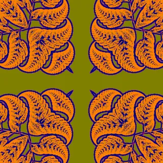 Barnsley fern, bold orange